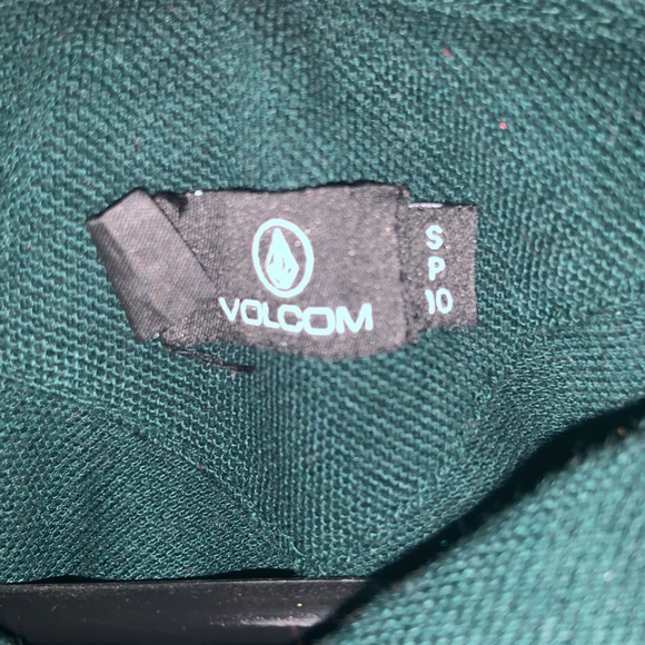 Cropped green cinched polo with yellow stripe. - Picture 2 of 3